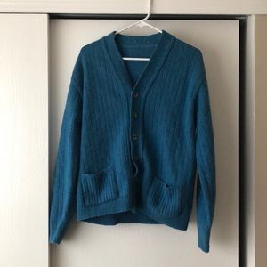 Blue wool cardigan